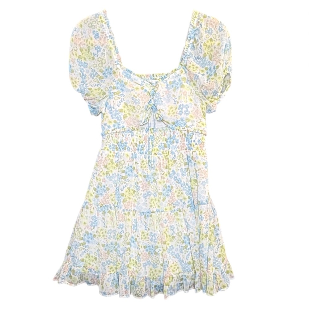 Madden NYC Mini Dress Pastel Florals Sz XL Milkmaid Coquette Girlhoodcore
